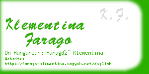 klementina farago business card